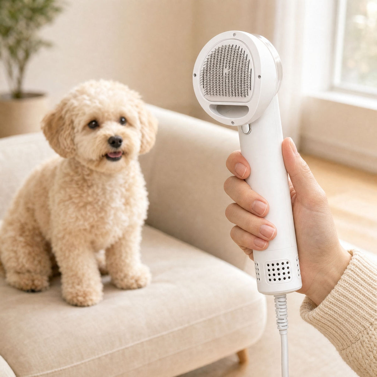 Virovo AirBrush 2-in-1 föhnborstel voor hond en kat