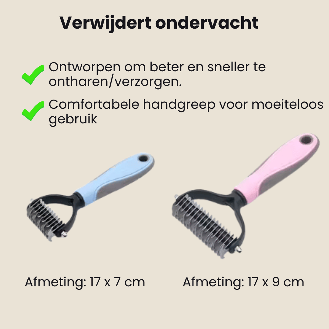 Detail van de Virovo DuoComb ontklit- en ondervachtkam
