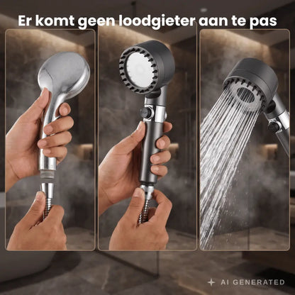 Hogedruk Douchekop Met 3 Sproeistanden en Waterfilter