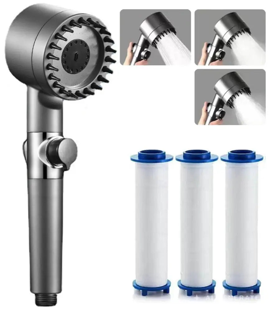 Hogedruk Douchekop Met 3 Sproeistanden en Waterfilter