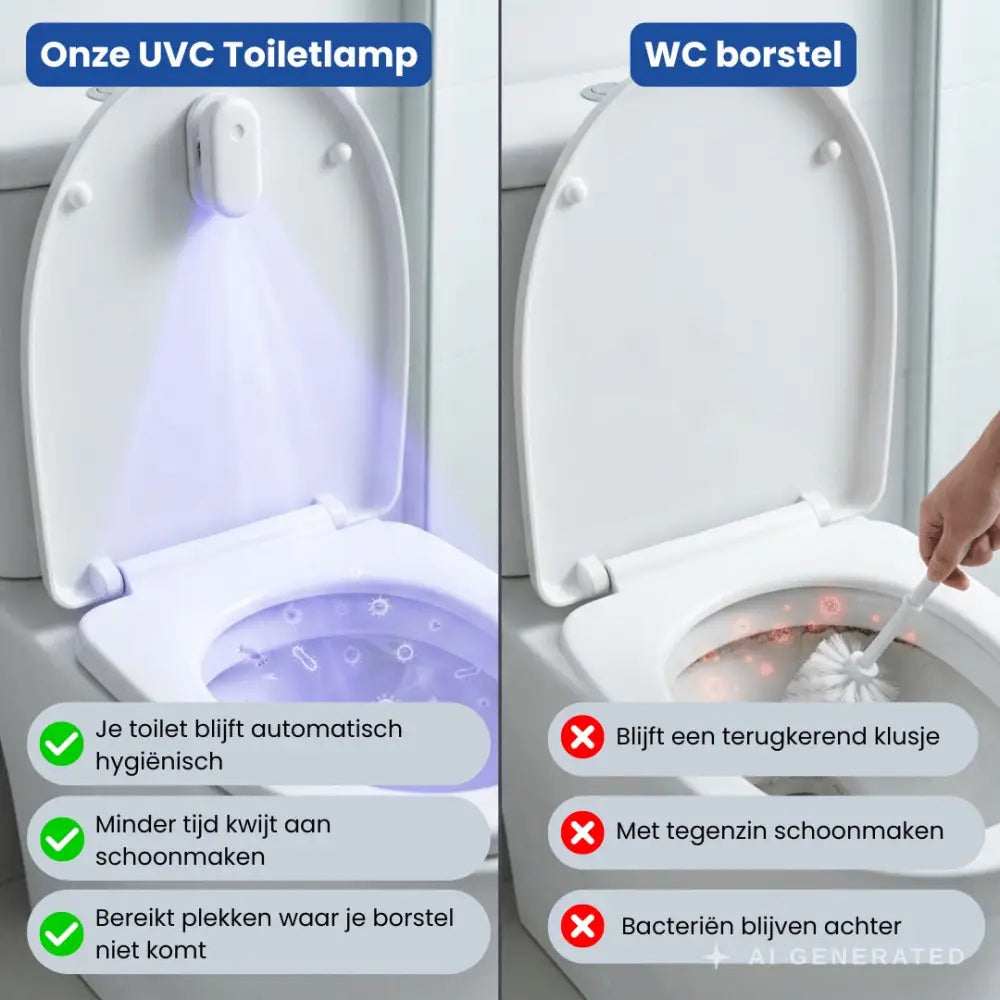 UV-C Toiletlamp met Bewegingssensor | Automatische Sterilisatie & Nachtlicht
