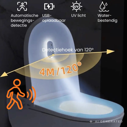 UV-C Toiletlamp met Bewegingssensor | Automatische Sterilisatie & Nachtlicht